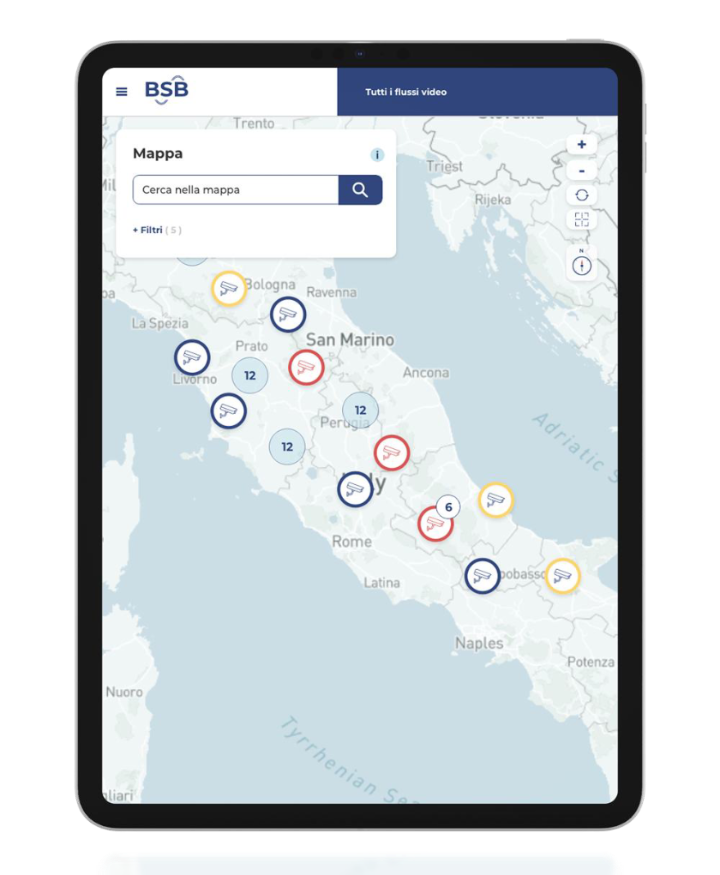 Redesigned map view on tablet