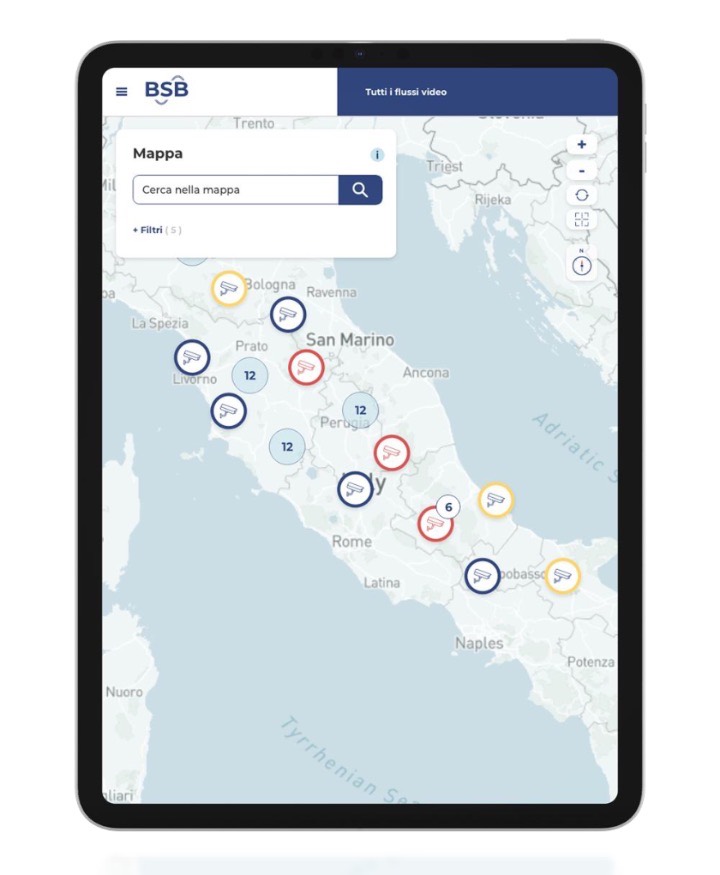Redesigned map view on tablet